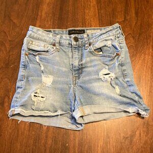 Women’s Aeropostale High Waisted Midi Light Jean Shorts Size 4